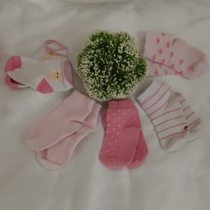 5 Sets of Pink Toddler Socks